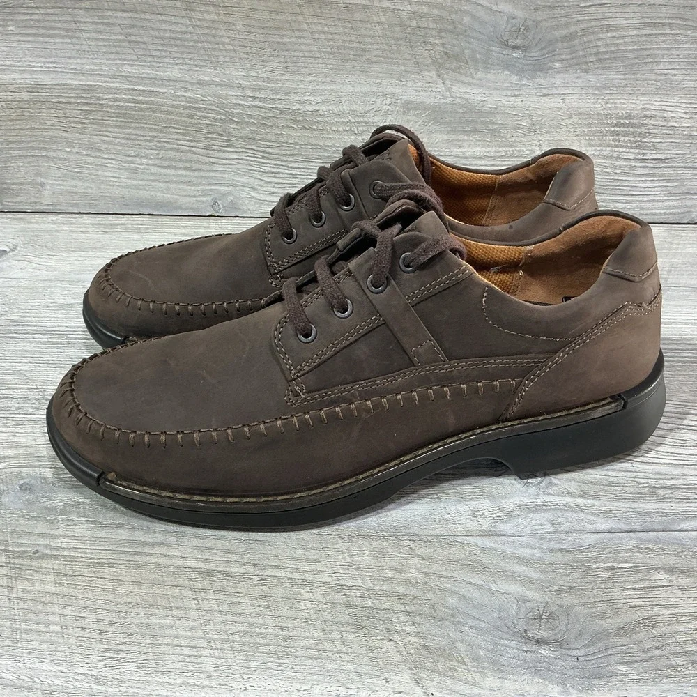 Ecco Fusion II Moc Cocoa Brown Leather Casual Lace Up Mens Shoes Size 13 EU 47
